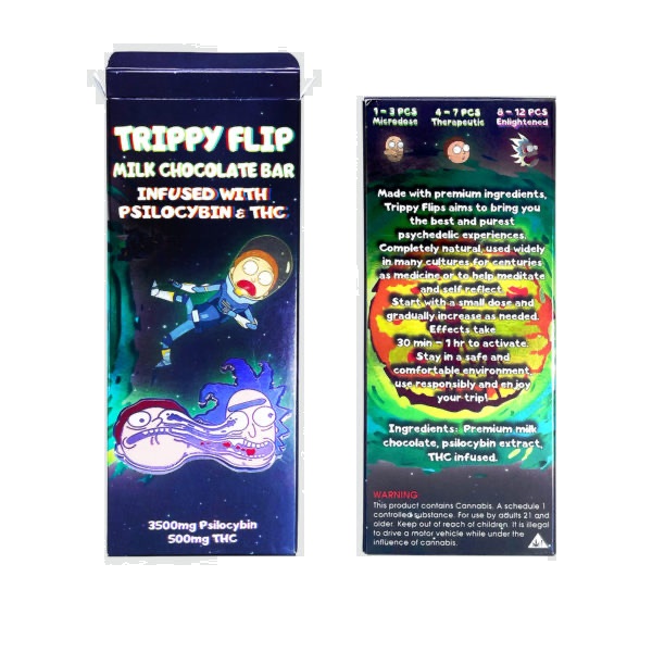 Buy Trippy Flip Mushroom Cannabis Infused Chocolate Bar