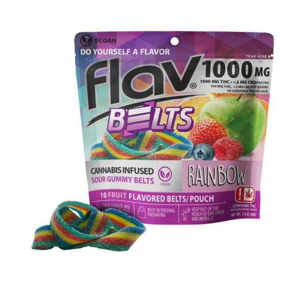 Flav Rainbow Sour Gummy Belts Bites